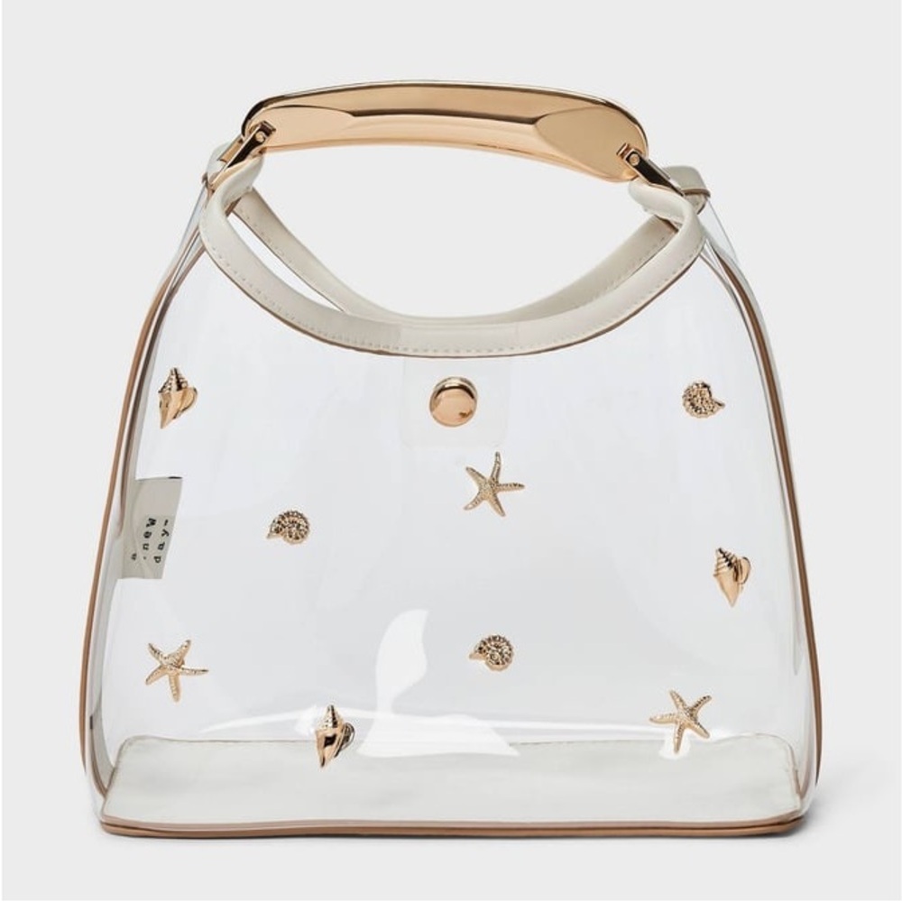 A New Day Transparent Seashell Embellished Handbag